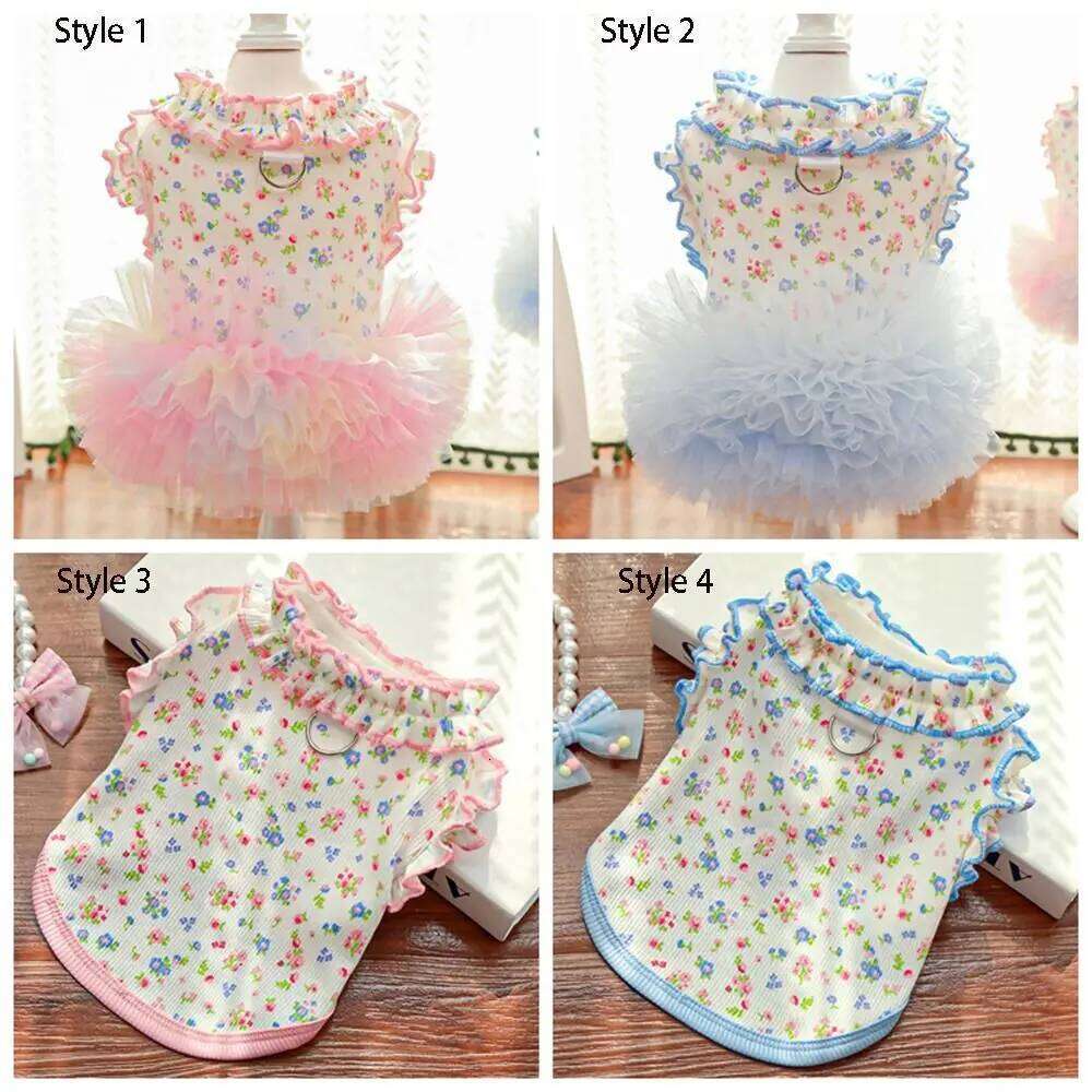 Supplies Cute Puppy Floral Vest Breathable Soft Cat Cake Skirt Thin Design Pet Princess Dress For Dogs and Cats H260130