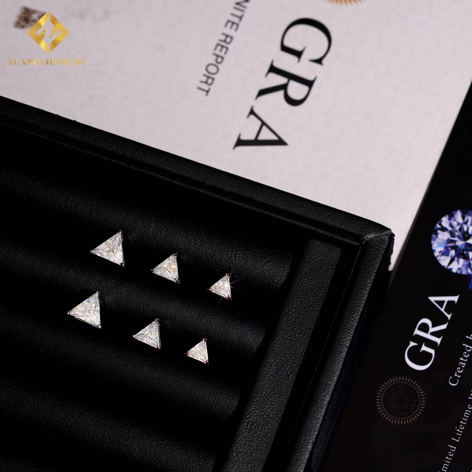 925 Sterling Silver Triangle Cut Stud Earring VVS Moissanite Iced Out Stud Earring Past Diamond Test Moissanite Stud Earring