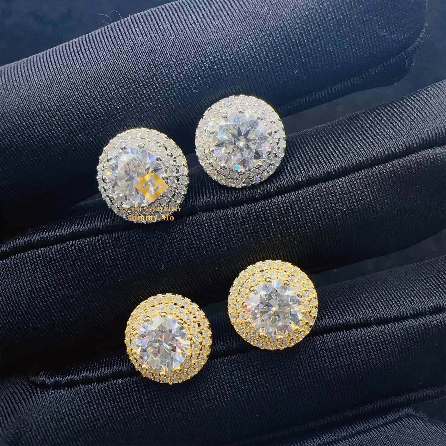 Pass Diamond Tester GRA Certificates Screw Back Iced Out Earring Man 65mm Brilliant Cut VVS Moissanite Hip Hop Earring