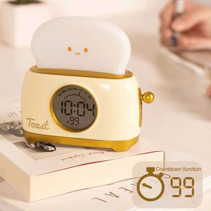 LED Deco Night Light Rechargeble Clock Bread Maker Lights Bedroom Living Room Atmosphere Home Interior Bedside Table Lamps W260130