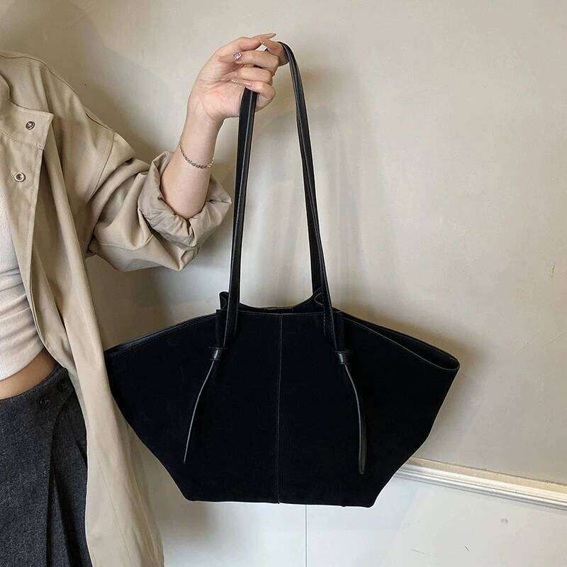 Faux Suede Tote Bags For Women Luxury Handbags Purses 2025 New In Vintage Large Capacity Shoulder Bag Z260130