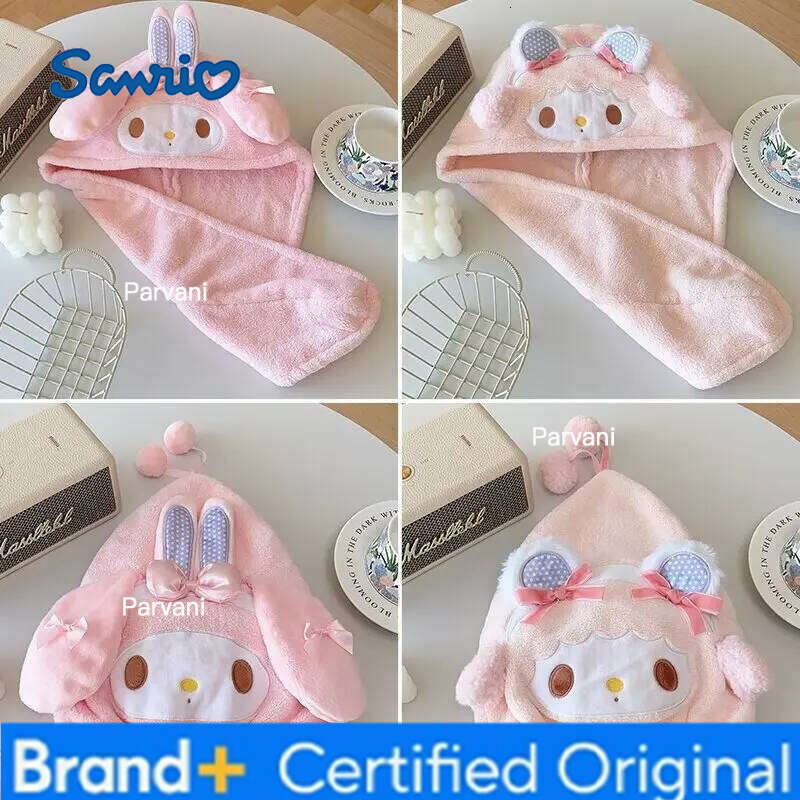 Sanrio Japanese Anime Cartoon Kawaii My Melody DryingTowel Cap Bath Turban Super Absorbent Quick Dry Head Wrap for Girls Home Use H260130