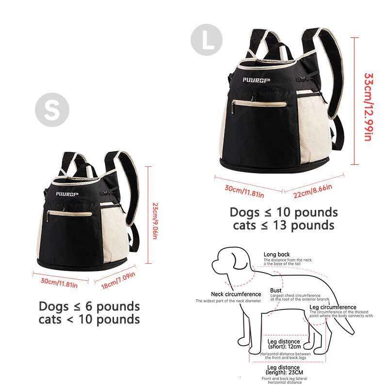 PUUROF Backpack for accessories Small cat go out break free walk dog dirty pet backpack Car bag 26H0130