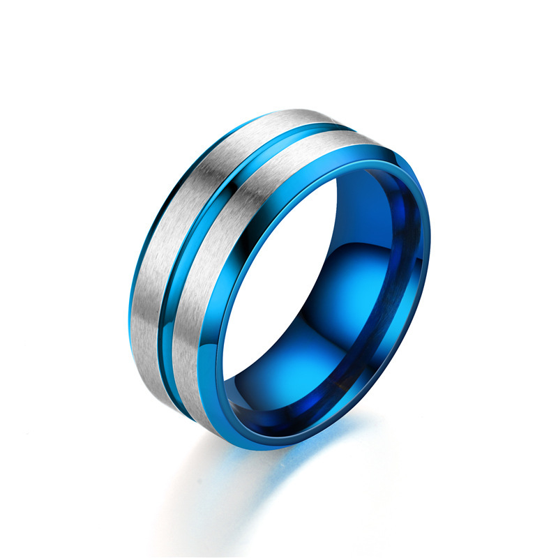 New Style Double Beveled Blue gold Ring Exclusive Source Manufacturer Large Volume Customization