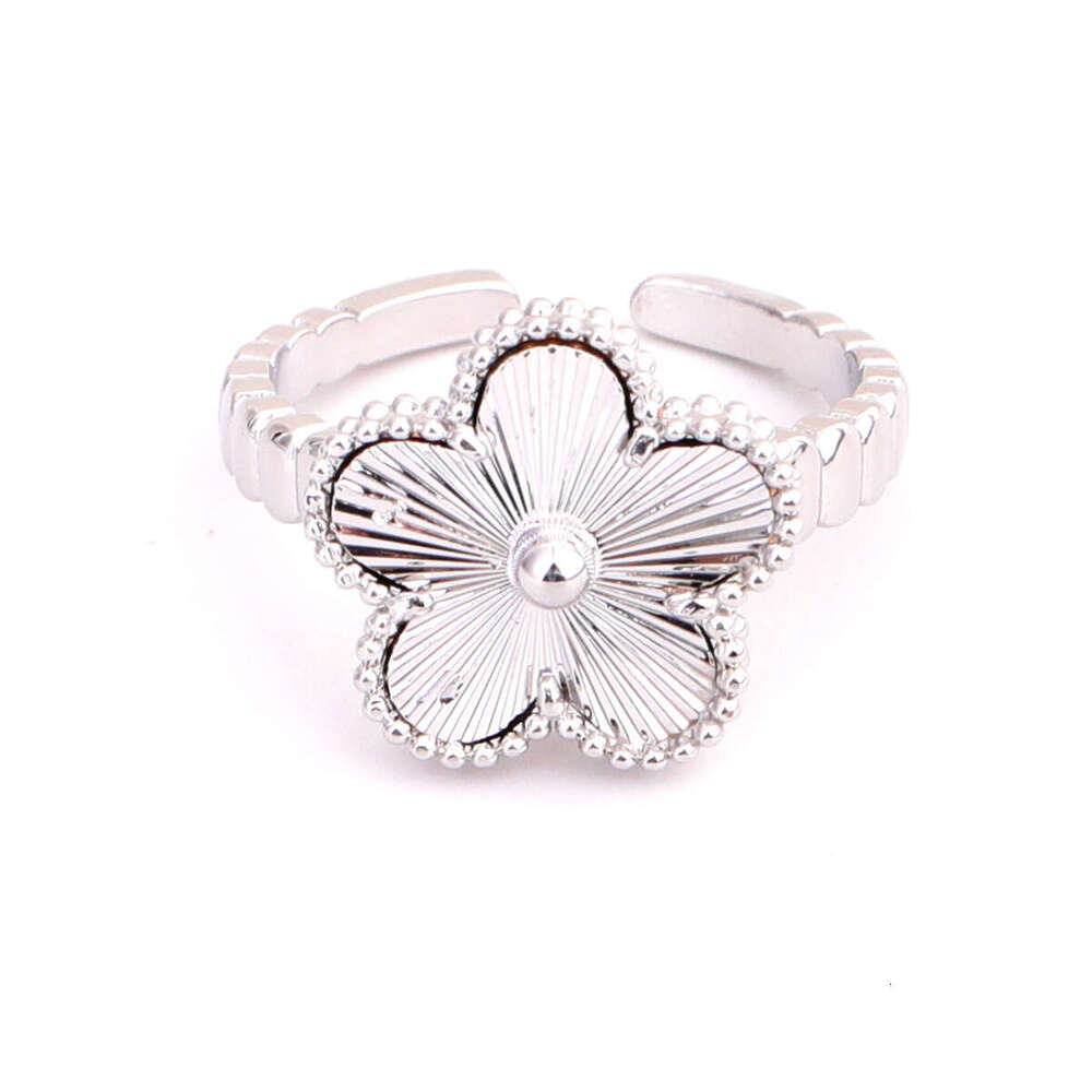 bracelet and American Cross-Border New Product 18K Gold Five-Leaf Clover Open Light Luxury Exquisite Fashion Flower Bracelet Ring