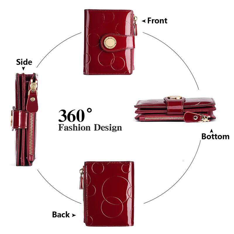 Luxury Wallet for Women Portable Short Bags RFID Blocking Card Holder Purses with Zip Leather Wallets and Handbags Z260130