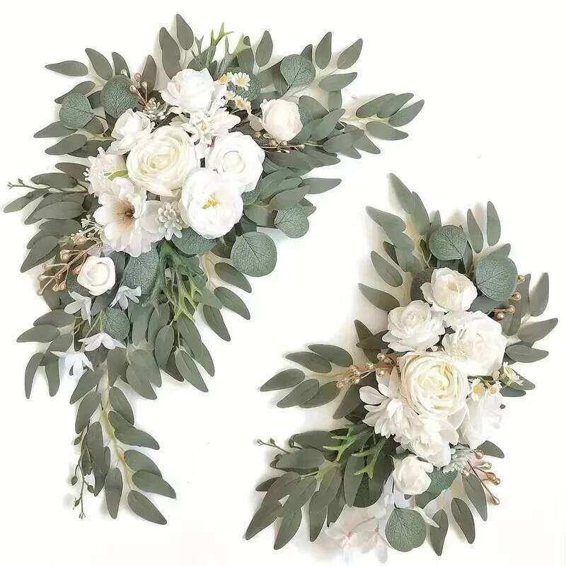 Artificial Arch Flowers Kit Boho Dusty Rose Blue Eucalyptus Garland Drapes for Wedding Decorations Welcome Sign Y260130