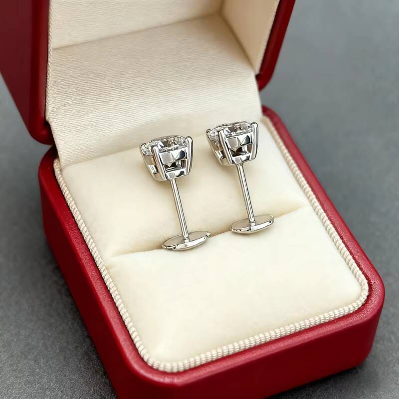 14K Solid Gold Jewelry Earrings 03ct-05ct Lab Grown Diamond Stud Earrings with CVD HPHT Diamonds