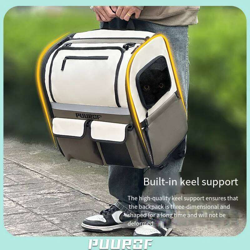 PUUROF Pet luggage capacity cat Large backpack portable Spring Festival special car bag windproof 26H0130