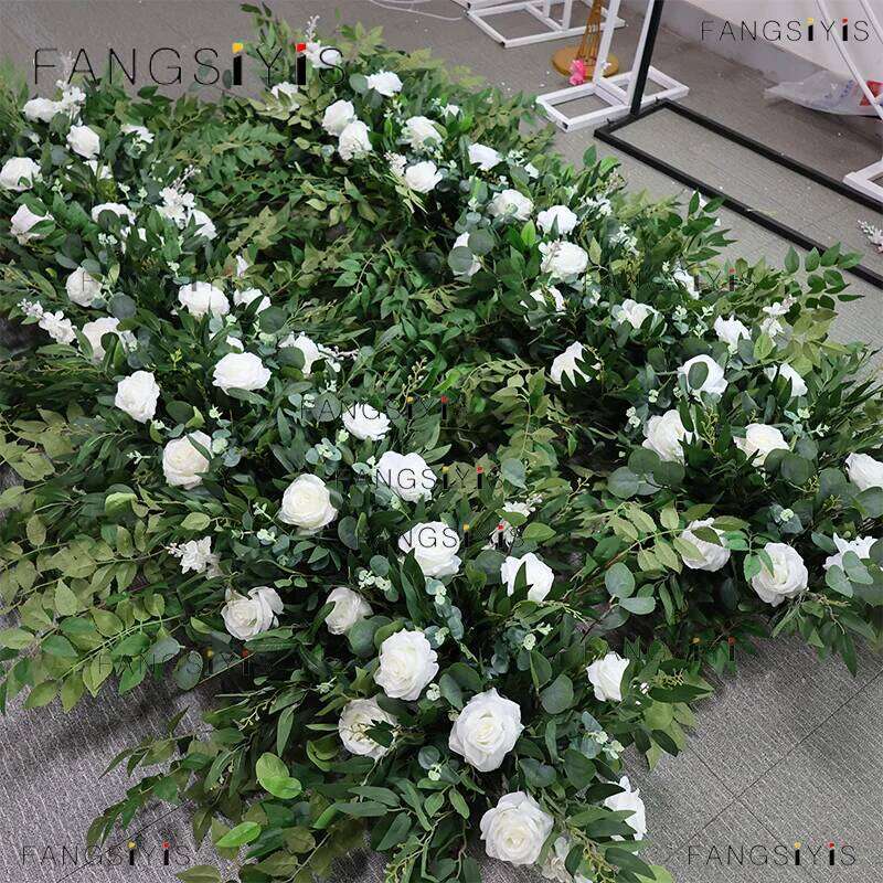 Rose eucalyptus leaves Road Lead Floor Artificial Row Wedding party Welcome Sign Centerpiece table Decor Flower Ball prop W260130