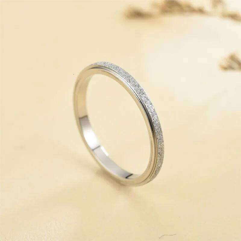 Simple 2mm Woman Men's Couple Gold SIlver Titanium Matte Finished Finger Ring Jewelry for Male Wedding Bands Gift XJ260130
