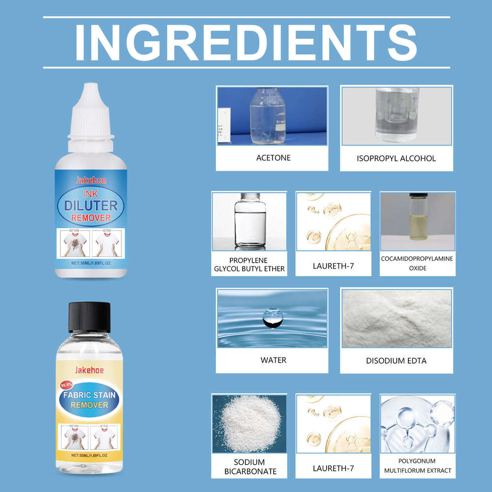 Jakehoe All-in-One Fabric Stain Remover Gentle Cleaning for Clothes Removes Oil Stains and Protects Colors S260130