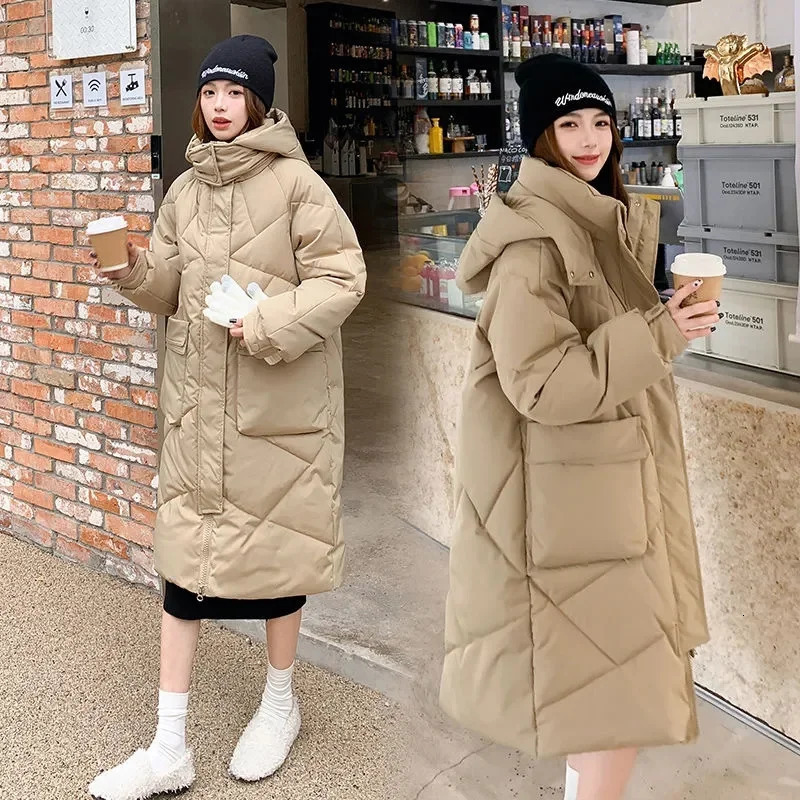 2026 Winter Jacket Parkas Women White Duck Down Hoodies Puffer Jackets Long Coats Warm Female Casual Windproof Outerwear 260126