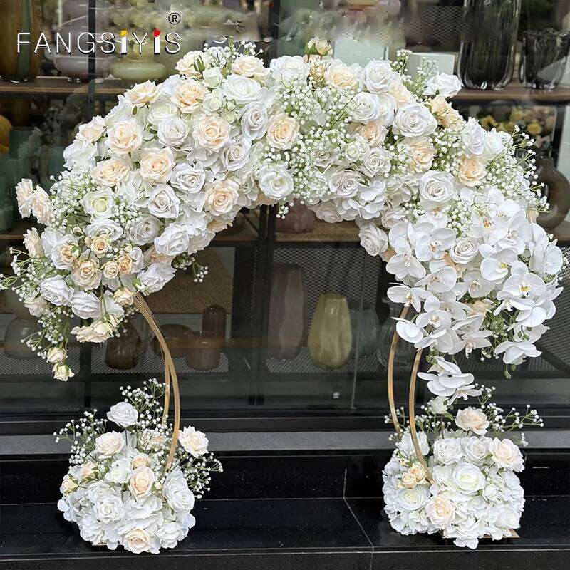 Artificial Roses Table Placement Hanging Flower Arrangement Wedding Stage Display Window Exhibition Hall Decor props W260130