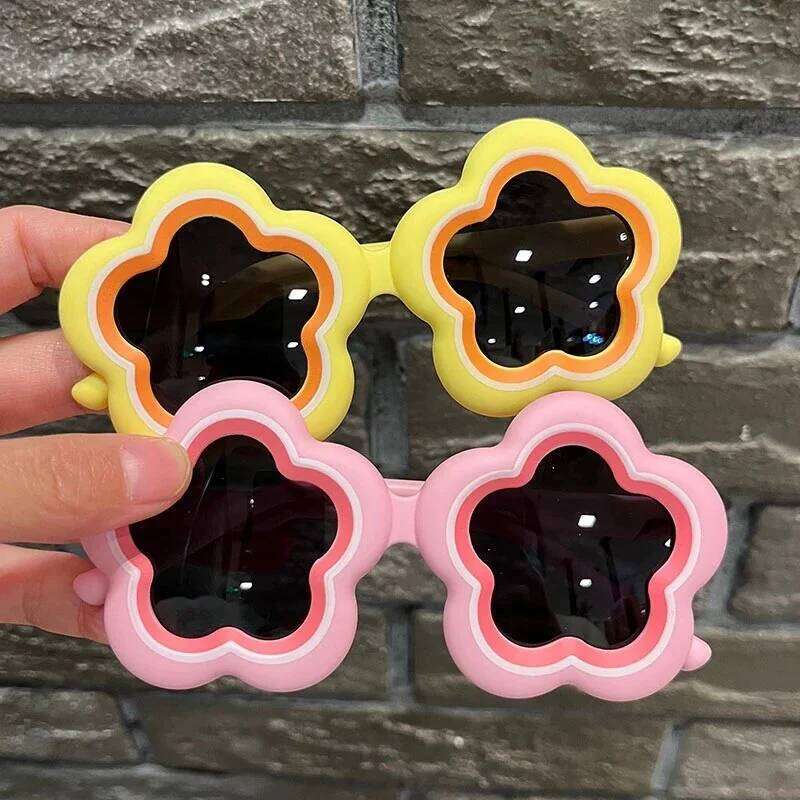 2024 New Flower Children's Sunglasses Cute Cartoon Colorful Sun Glasses Boys Girls Summer UV Protection Kids Eyewear H260130