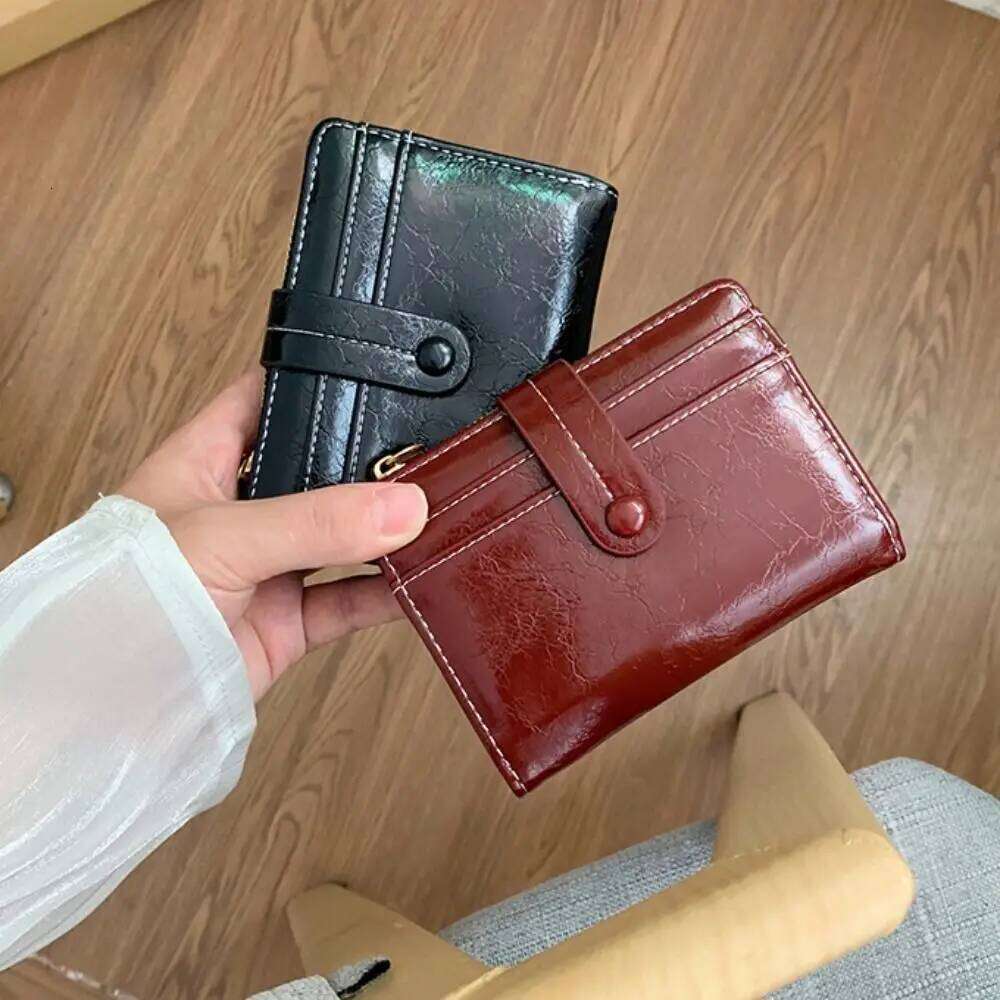 Portable Retro Women's Multi-function Zipper Pu Short Wallet Ultra Thin Card Holder Coin Purse Women Z260130