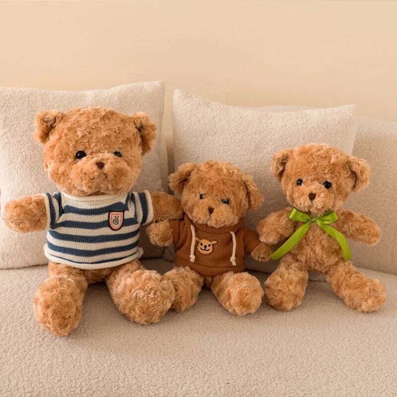 Children's Toy Teddy Festival Party Fun Sweater Birthday Gift Cartoon Plush Doll Brown Bear Y260128