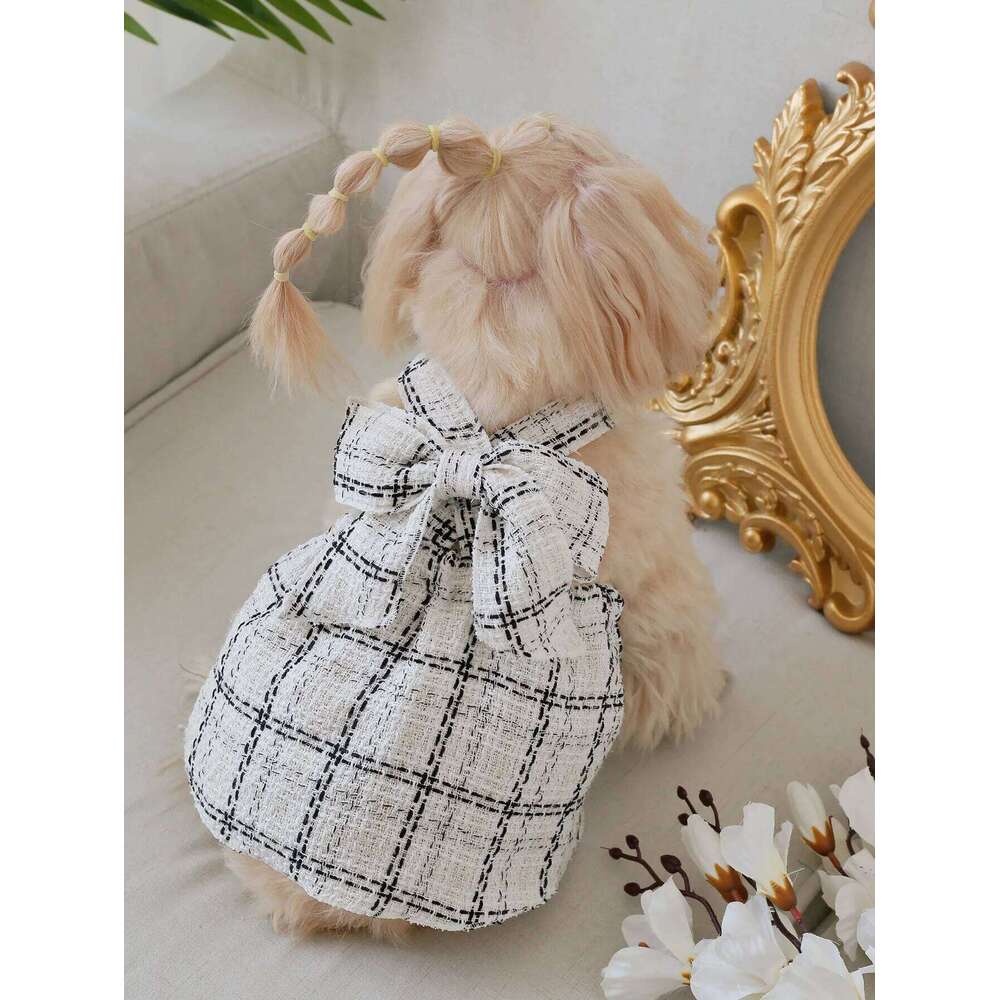 258 High-End, Elegant Dress Made of Woven Material, Featuring a Bow Belt, Suitable for Parties, Outings, Dining, and Casual Home Wear H260129