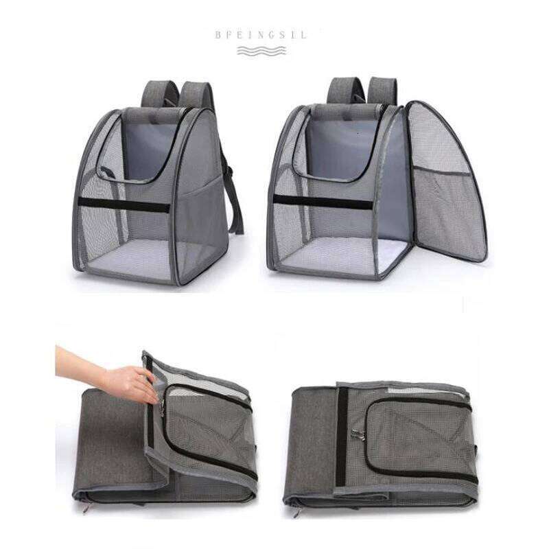 Pet cat small dog out wire fully transparent portable foldable backpack breathable pet supplies 26H0130