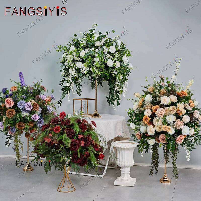 Romantic Large Artificial Flower Ball Event Table Centerpiece For Wedding Decor Road Lead Floral Arrangement Bouquet Party Props Y260130