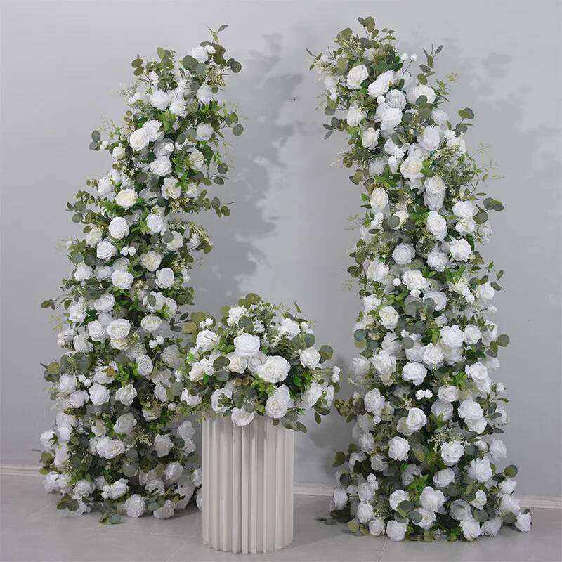 230CM Artificial Green Plants Rose Horn Arrangement Outdoor Wedding Apple Leaves Silk Flower Arch Decoration W260130