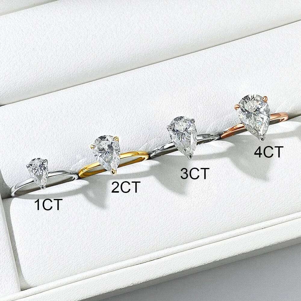COSYA 1/2/3/4CT Pear Cut D Color Moissanite Rings/Necklace For Women S925 Silver VVS1 Lab Diamond Waterdrop Pendant Jewely Gift XJ260130