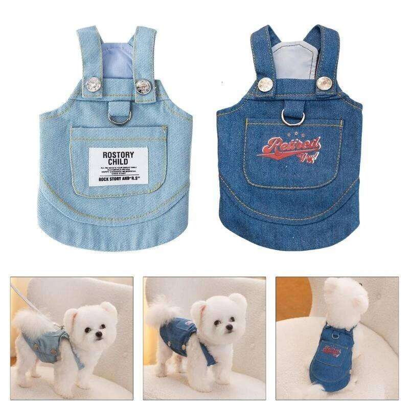 Comfortable Pet Denims Sweet Love Spring Small Dog Clothes Skirt for Outings and Gatherings H260129
