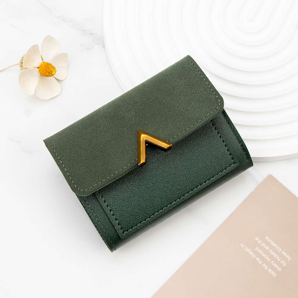 New Korean Style Simple Women's Short Large Capacity Girls' Wallet Student Small Card Holder Coin Purse