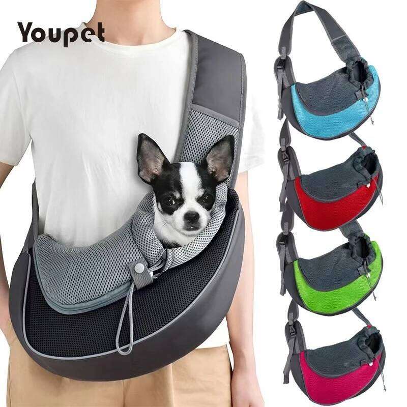 Cat/Dog out backpack,Dog Sling Carrier Breathable Mesh Travel Crossbody Bag For Puppy Cat Hiking Camping 26H0130