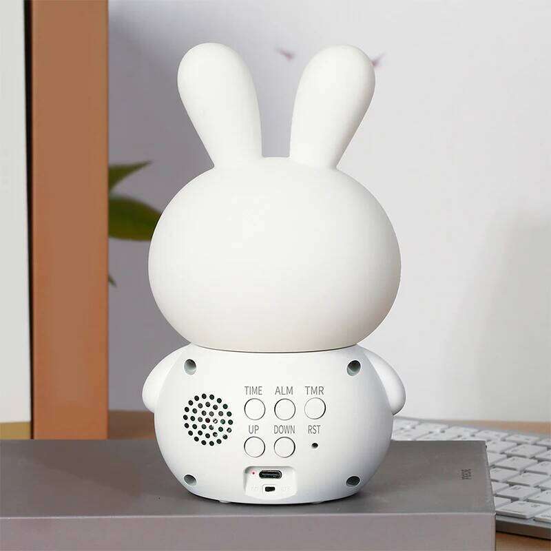 Patting Night Light Alarm Cute Rabbit Multiple MusicBedroom RGB Colorful Pet Clock Student Countdown W260130