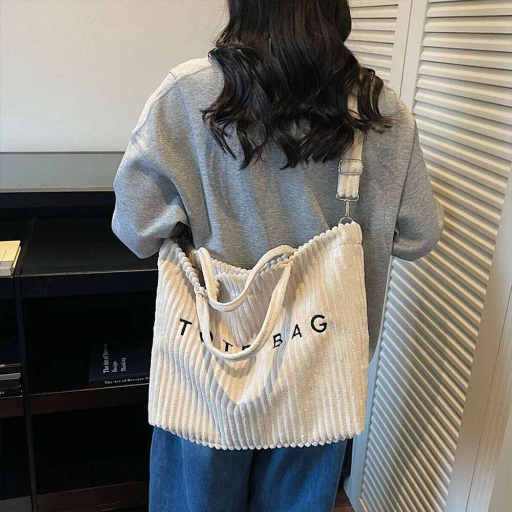 Multifunction Fashion Striped Shoulder Bag Featuring Letter Solid Color Large Capacity Soft Material Detachable Strap Z260130