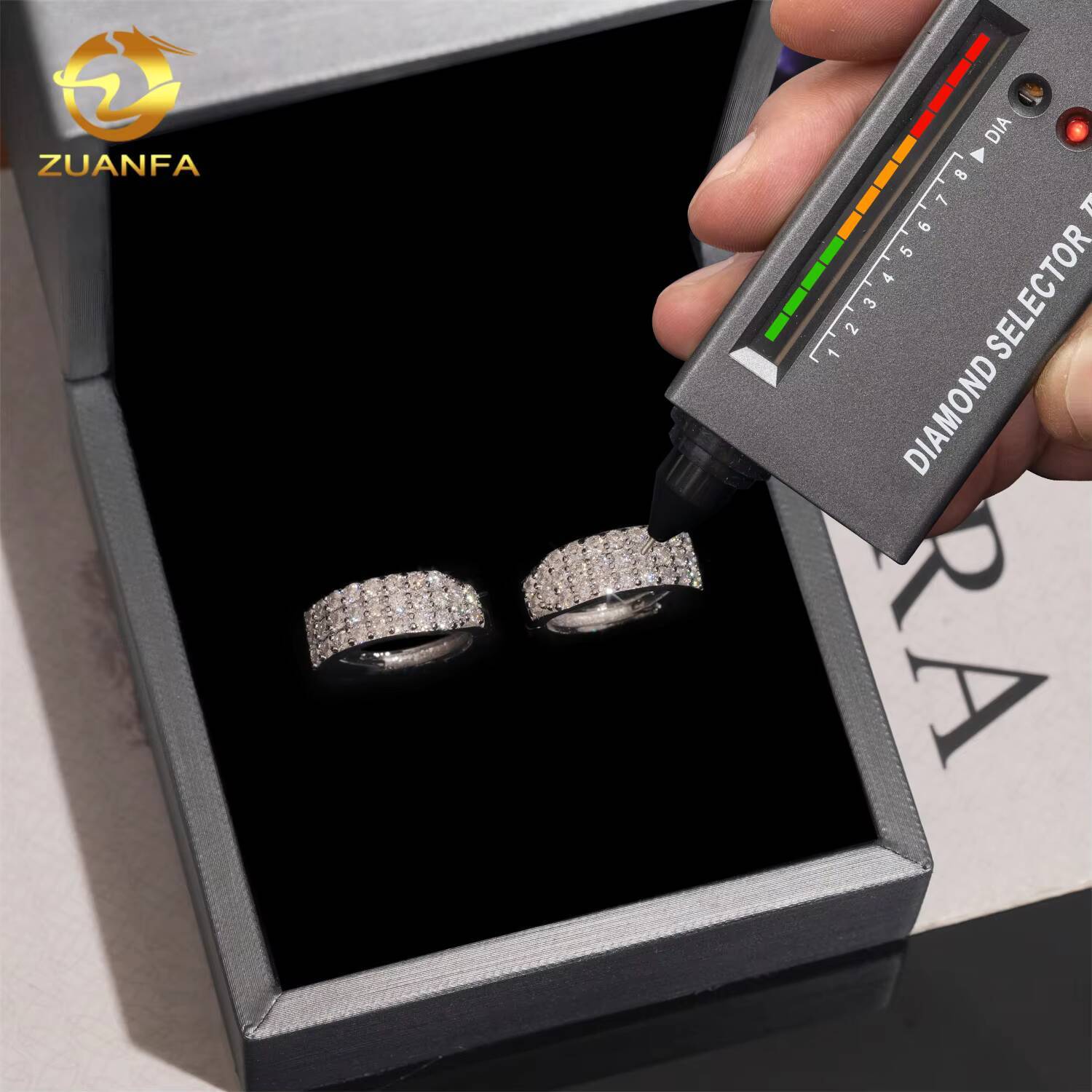 Fashion Jewelry 3 Row Hoop Earring Moissanite Diamond Earrings S925 Silver Hip Hop Earrings Pass Diamond Tester