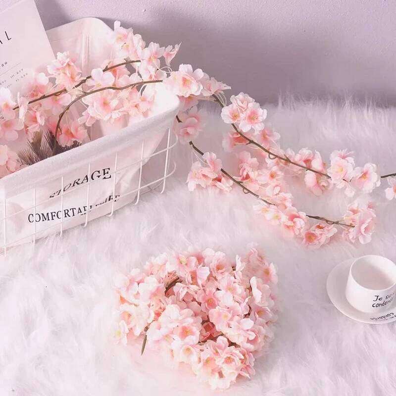 1pcs Simulated cherry blossoms, Valentine's Day, bride's wedding, spring hanging home, living room, outdoor garden decoration Y260130