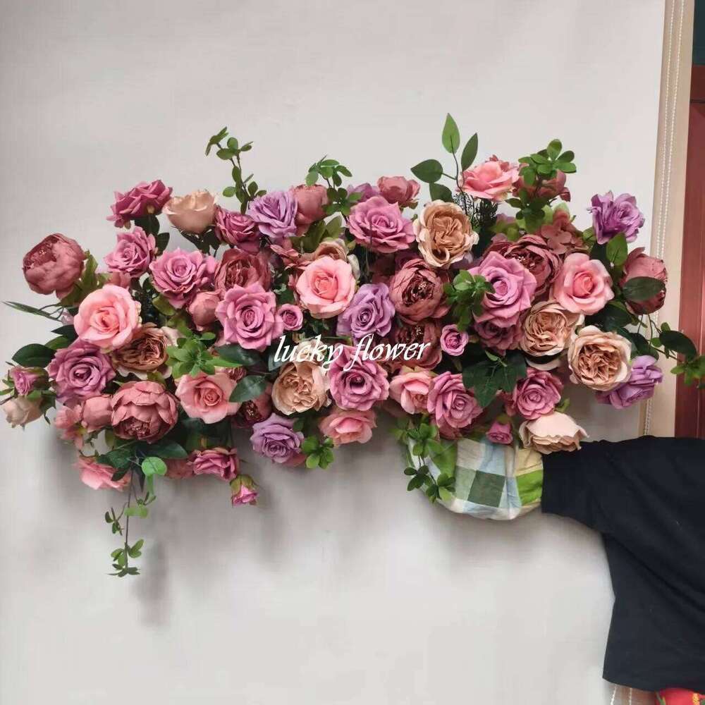 Customized Artificial Arch Decor Hang Flower Row Wedding Decoration Floral Backdrop Arrangement Engagement Props Y260130