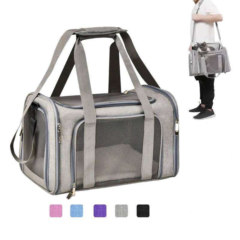 Portable Dog Bag for Small Medium Cats Dogs,Airline Approved Soft Sided, Collapsible Travel Puppy Carrier 26H0130