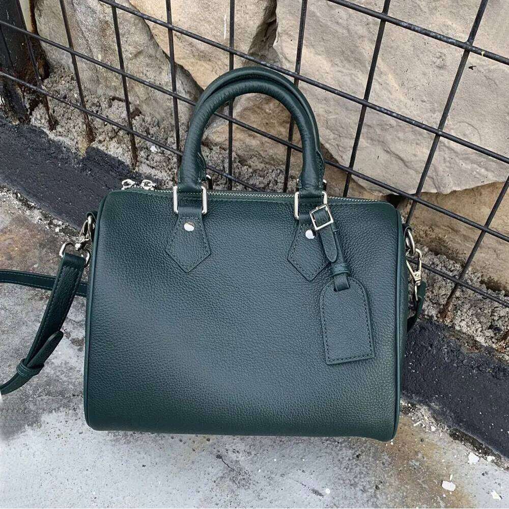 Genuine Grade Leather Women's Shoulder Crossbody Luxury Designer Brand Female Handbag Fashion Soft Cowhide Ladies Boston Bag