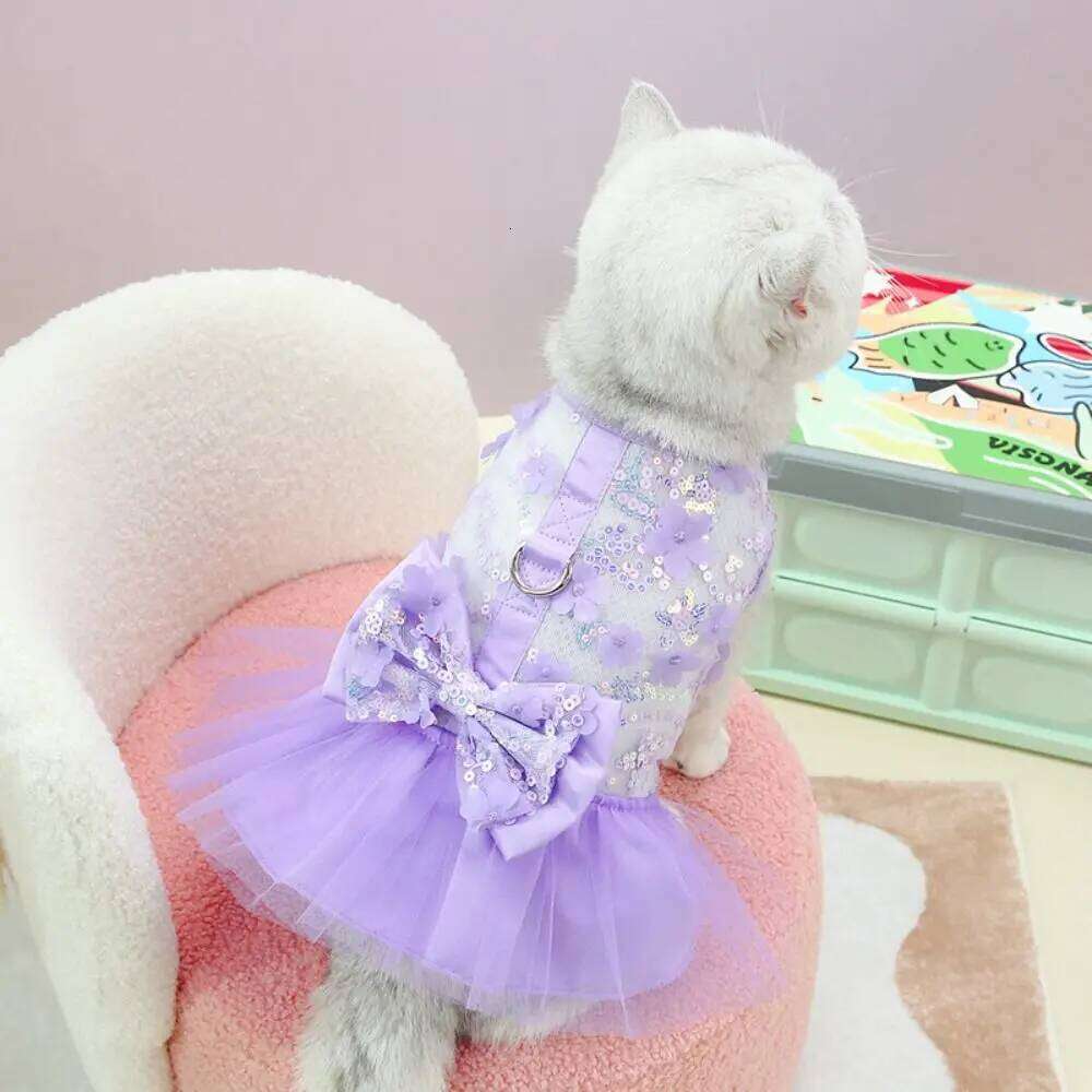 Comfortable Sweet Summer Pet Princess Skirt Soft Breathable Dress Cute Thin Design Dog Vest Harness Spring H260130