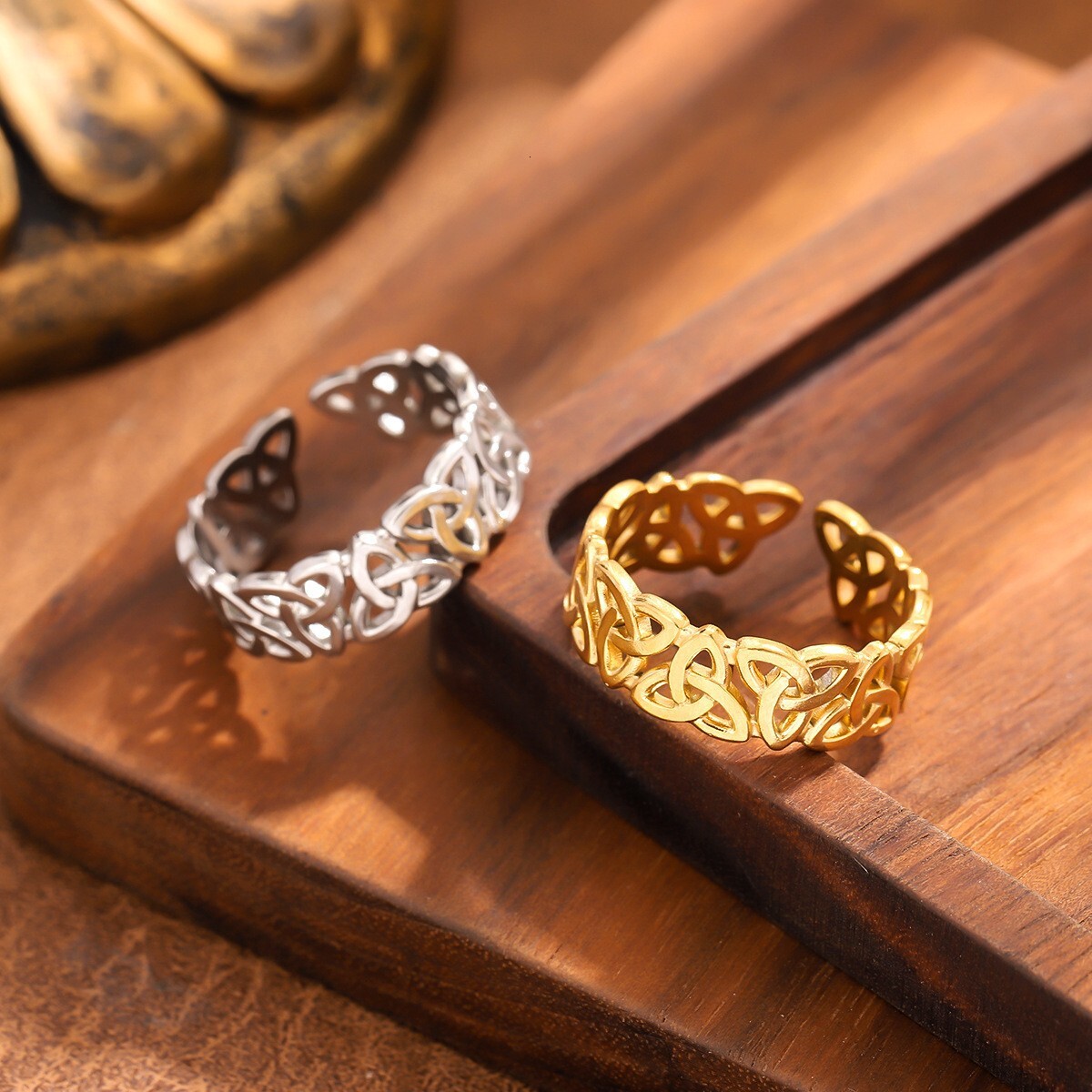 Fashion Jewelry Niche Light Luxury Trendy Temperament Popular Open Hollow Viking Style Nordic Ring