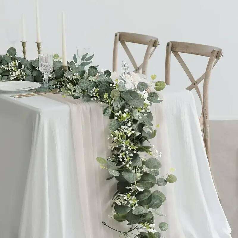 1/2/4PCS Artificial Eucalyptus Hanging Garland White Flowers Vines Fake Plants for Wedding Arch Wall Home Party Christmas Decor Y260130