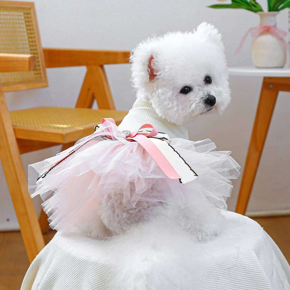 Pet's Dresses Girl Dog Costumes Doggie Apparel Lace Pet Wedding Skirt Summer Princess Cat Tutu Cute Elf Puppy H260130