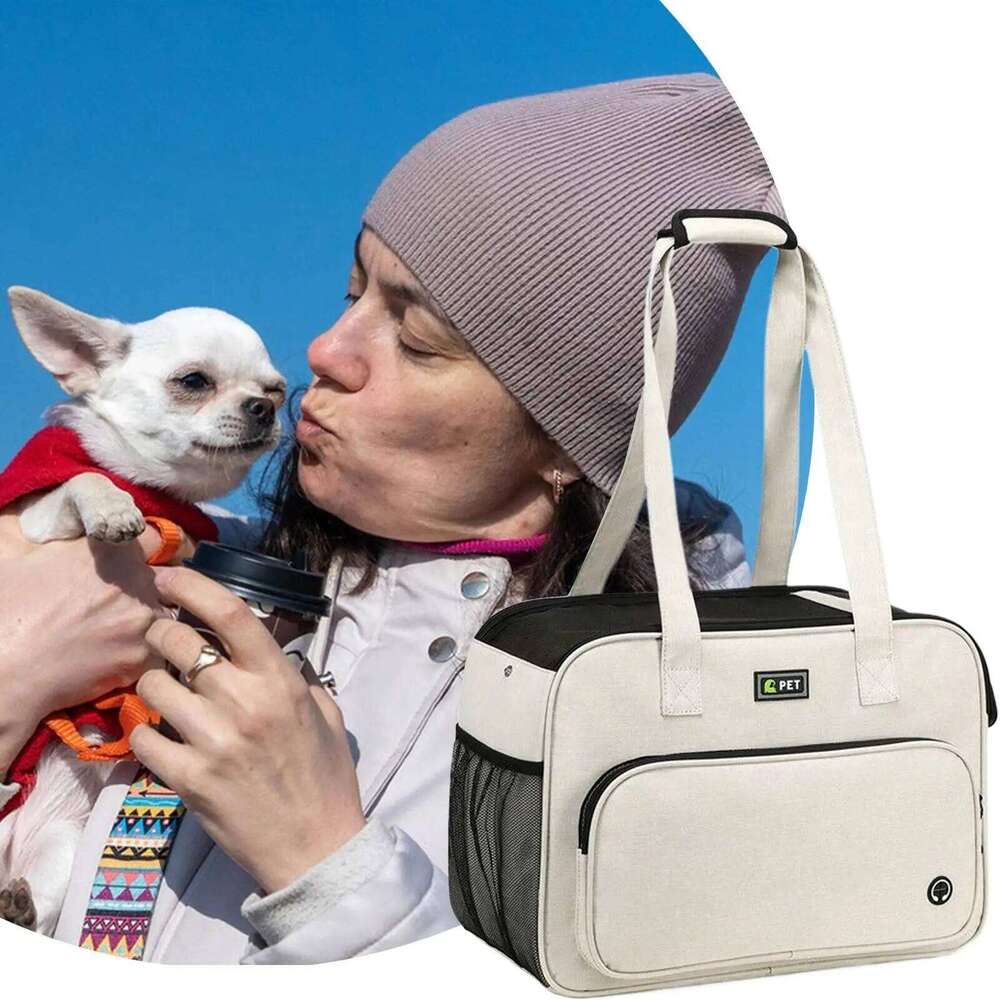 Small Carrier Purse Breathable Mesh With Strap Lightweight Dog Carry Tote Bag For Daily Shopping Walking Park Outing 26H0130