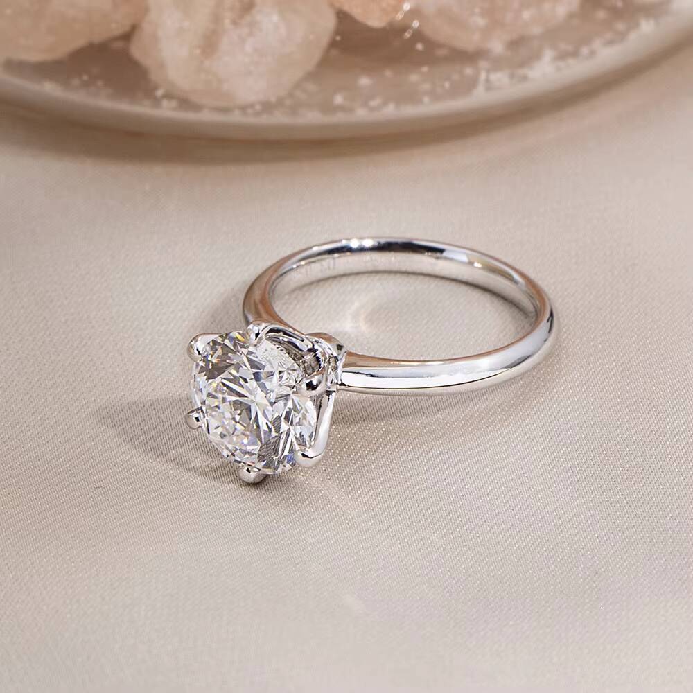 Ready to Ship MSR-058 18k Gold Engagement Ring Jewelry 301CT E VVS2 Round Lab Grown Diamond Ring