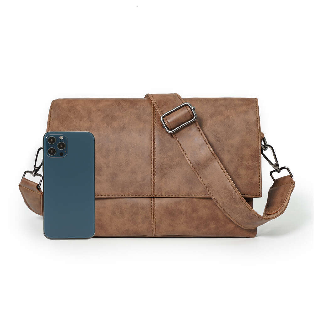 Korean Retro Men S Student Leather Business Versatile Shoulder Large Capacity Envelope Bag Crossbody Backpack High Quality Luxury Bag