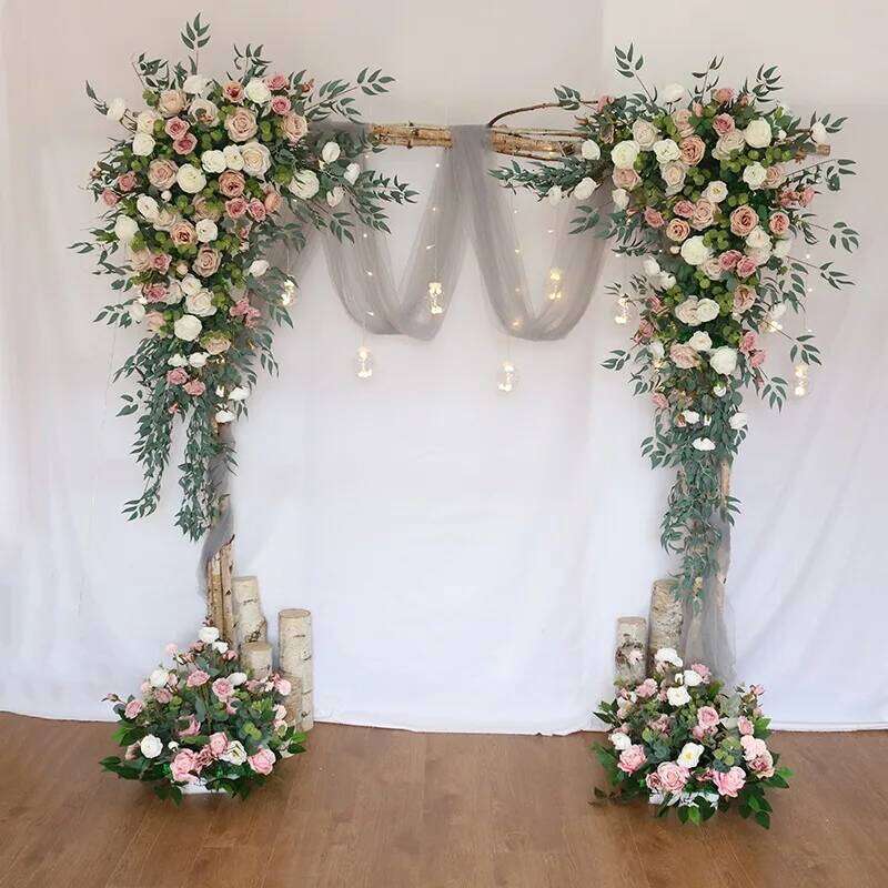 DIY Wedding Flower Arrangement Silk Butterfly OrchidRose Artificial Floral Row Decor Marriage Arch Backdrop Decoration prop W260130