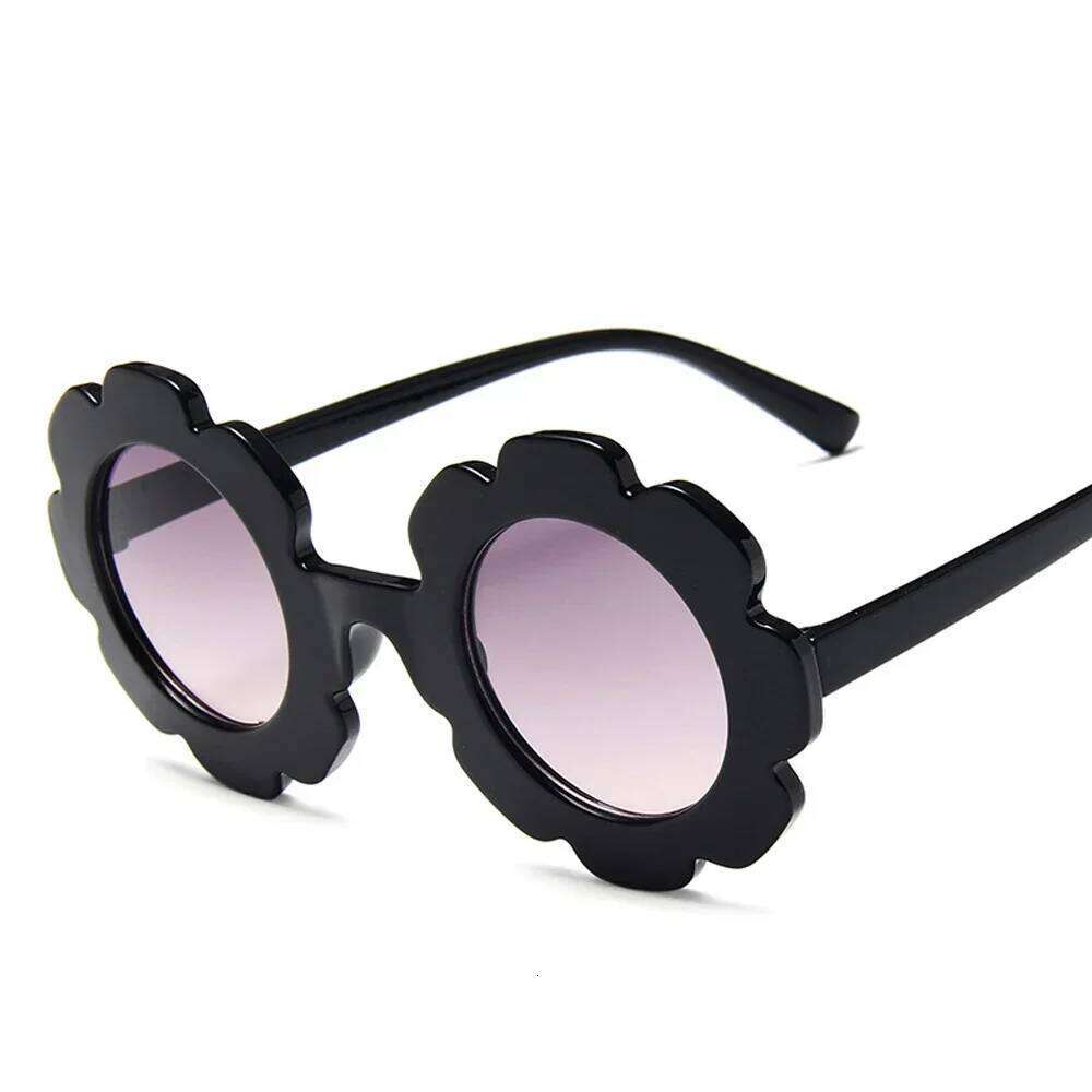 Cute Round Sunglasses for Kids - New Sunflower Design with UV400 Protection H260130