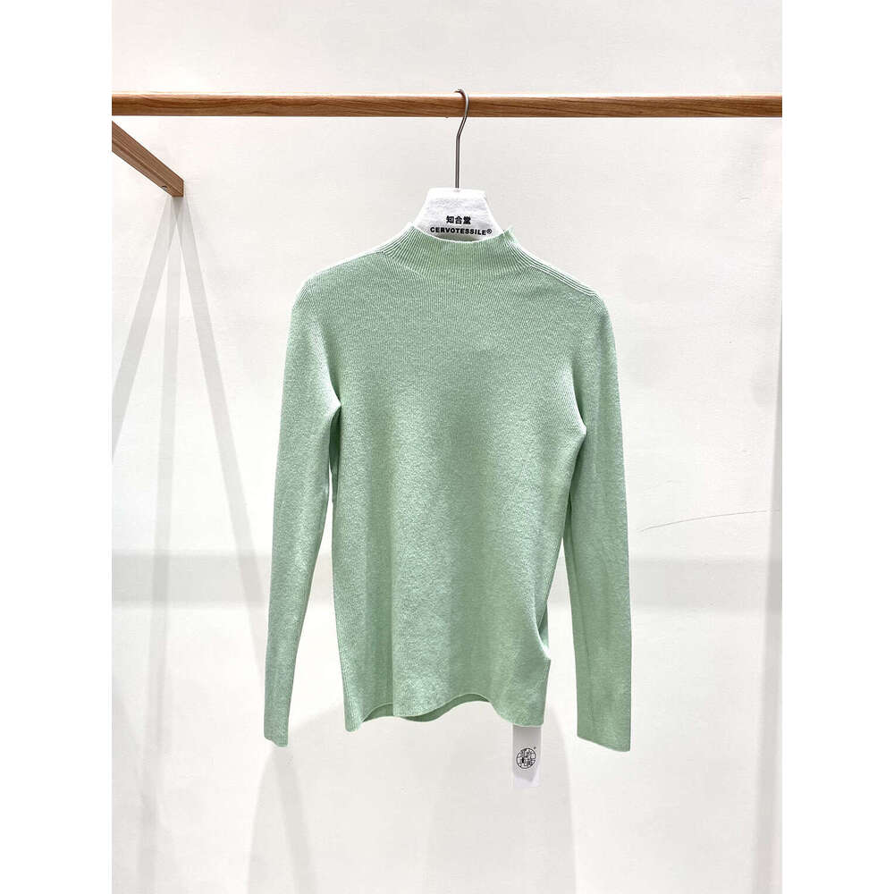 Zhihetang Autumn Winter Basic Versatile Skin-Friendly Half Turtleneck Base Shirt Women's Wool Knitted Inner Wear LEEGO LENS