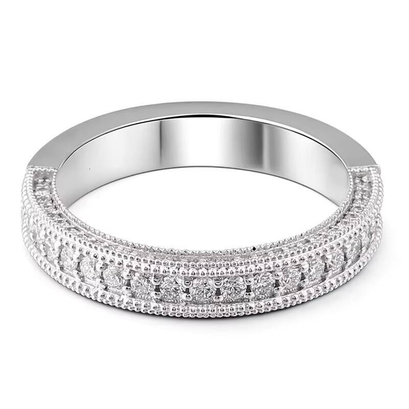 2025 New Luxury 18K White Gold 17mm Moissanite Ring 18mm Men Weddings Parties Handmade Customizable Fashion Couple Rings Korea