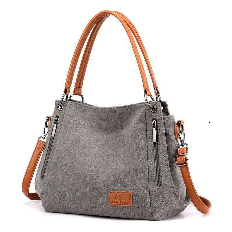 Women's work handbag, large capacity, elegant bag, detachable shoulder strap, safety zipper handbag Z260130