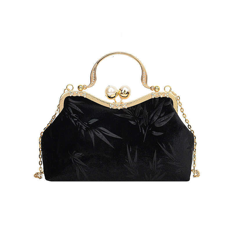 New Velvet Women's Cross-Border Trade Clutch Handbag Shoulder Crossbody Cheongsam Artistic National Style Bag Evergwish