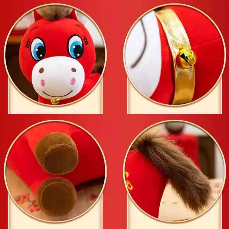 Bag Accessories Plush Toy Crying Smiling Zodiac Immediate Wealth Mascot Year Of Horse Event Gift For Celebration